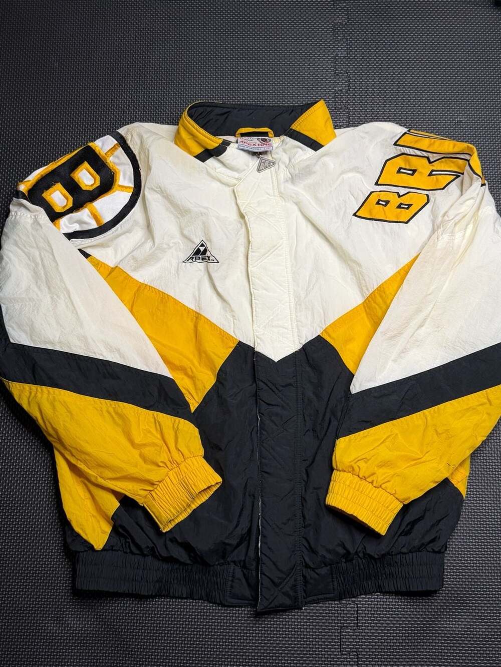 Apex One Boston Bruins NHL Hockey Jacket Size L Vintage 90s